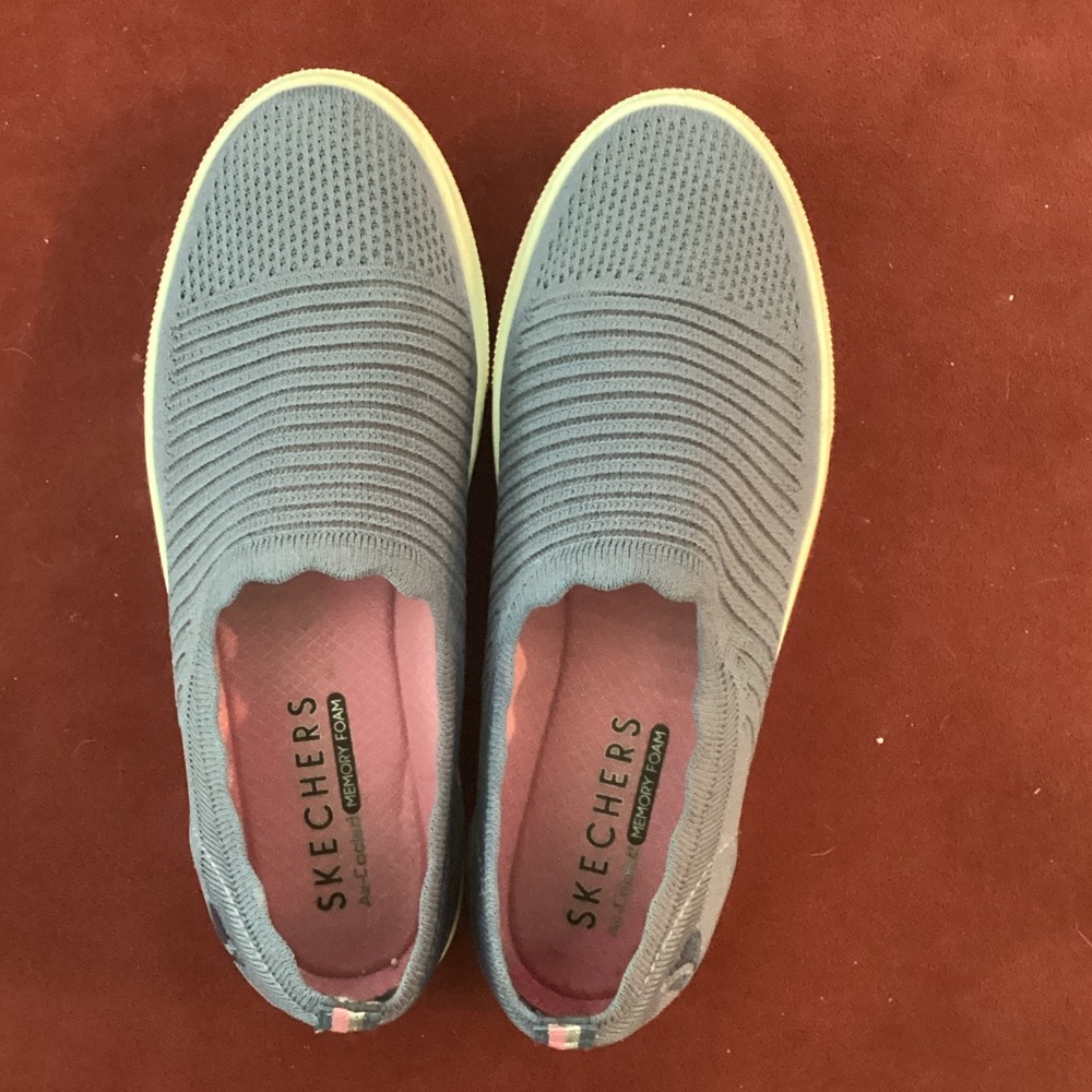 Skechers Blue Knit Slip-On Shoes